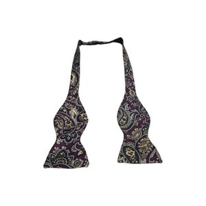 Mens Elegant Purple Paisley Bow Tie